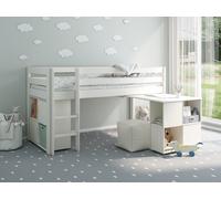Noomi Nora Solid Wood Mid Sleeper Craft Cabin Bed in White | Size: EU Single Noomi White EU Single