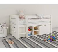 Noomi Shorty Mid Sleeper Bed with Full Set in White | Size: Junior Noomi White Junior