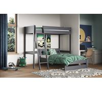 Noomi Tera Solid Wood High Sleeper with Small Double Bed in Grey | Size: EU Single Noomi Grey EU Single