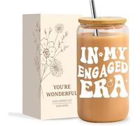 NOOMII Engagement Gifts - Engage Gift for Couples, Engagement Presents, Wedding Gifts for Couple,in My Engaged Era Coffee Glass,Bride to be Cup,Bachelorette Presents for Bride