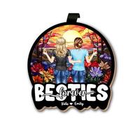 NOONATIVE Besties Forever Visor Clip,Personalized Besties Sisters Car Visor Frame,Custom Car Visor Clip with Portrait Name,Birthday Friendship Gift for Besties Sisters Best Friends