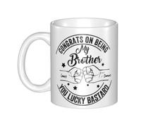 NOONATIVE Congrats On Being My Brother Mug,Personalized Custom Coffee Mug with Name,Birthday Gifts for Brother