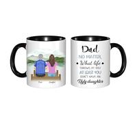 NOONATIVE Dad No Matter What Life Throws at You Mug,Personalized Custom Coffee Mug with Name Portrait,Birthday Fathers Day Gift for Dad