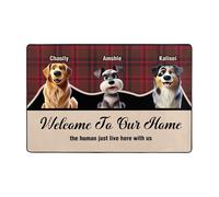 NOONATIVE Dog Personalized Custom Home Decor Decorative Mat with Text Dog Breeds & Names,House Warming Gift For Dog Owners Dog Lovers
