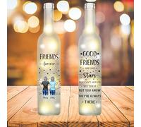 NOONATIVE Friends Forever Bottle Lamp,Personalized Custom Bestie Wireless Bottle Lamp with Portrait & Name,Friendship Gifts for Bestie,Best Friend