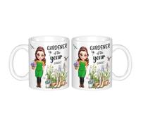 NOONATIVE Gardener of The Year Mug,Personalized Plant Pot Ceramic Coffee Mug,Custom Gardener Cup with Portrait,Garden Gifts for Gardeners,Birthday Gifts for Gardening Lovers