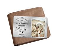 NOONATIVE I Will Carry You with Me Until I See You Again Wallet Card,Personalized Custom Memorial Wallet Card with Photo Name Date,Sympathy Gift for Pet Owners Pet Lovers