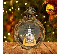 NOONATIVE In Loving Memory Personalized LED Flameless Candle Lantern, Custom Memorial Candle with Photo, Sympathy Gift for Loss of Loved One