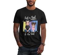 NOONATIVE Just A Dad and His Girl Personalized Shirt,Custom Tshirt with Portrait Kid Names,Fathers Day Shirts for Dad Papa Grandpa