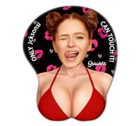 NOONATIVE Only You Can Touch It Personalized Face Photo 3D Mouse Pad,Custom Funny & Naughty Photo 3D Sexy Body Mousepad,Adult Jokes Gifts for Couple Coworker Troll for Husband Boyfriend