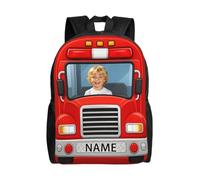 NOONATIVE Personalized Police Car Backpack with Name, Custom Cartoon Vehicle Travel Daypack Bag Gifts for Cars Lovers (Style 08)