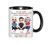 NOONATIVE Personalized to My Son Coffee Mug from Dad Mom, Custom The Only Thing Better Than Being Your Parent is Watching You Be A Dad Ceramic Cup with Name, Father's Day Birthday Gifts for Son,10