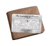 NOONATIVE The Beginning of Forever Wallet Card,Personalized Custom Couple Wallet Card with Portrait Name,Gift for Boyfriend Girlfriend Husband Wife Valentine's Day Anniversary