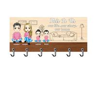 NOONATIVE This is Us Key Holder for Wall,Personalized Custom Family Key Hanger with Family Name Portrait Text,Home Decor House Warming Gift