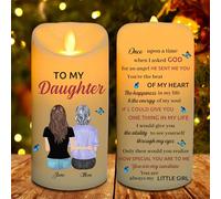 NOONATIVE to My Daughter Candle,Personalized Custom LED Flameless Candle with Name Portrait,Gift for Daughter