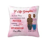 NOONATIVE To My Daughter Pillow Cover from Mom,Personalized Custom Two-Sides Printed Cushion Pillow Pillowcase with Name Portrait, for Daughter