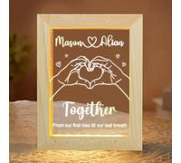 NOONATIVE Together from Our First Kiss Till Our Last Breath Frame Light Box,Personalized Custom Couple Frame Light Box with Name,Anniversary Valentines Day Gift for Girlfriend Boyfriend Wife Husband