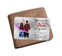 NOONATIVE You are The Missing Piece to My Heart Wallet Card,Personalized Custom Couple Wallet Card with Portrait Name,Gift for Boyfriend Girlfriend Husband Wife Valentine's Day Anniversary