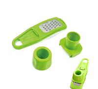 Noondl Garlic, Ginger & Vegetable Grater, Stainless Steel, Rose Red & Green