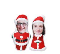 Noonedibs Santa Claus Pillow Santa Claus Doll Customized - Personalized Pillows with Pictures, Couple Toys Dolls, Customized According to Photo, for Dad Couple Family Memorial Gifts