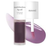 NOONI Korean Hydrating Lip Oil - Appleblacktea | Long-Lasting, Moisturising, Plumping, Revitalising for Dry Lips, Waterproof, No Peel Off, Hydrating, Nourishing Crystal Clear, red tint, 0.12 FL Oz