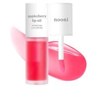 NOONI Korean Hydrating Lip Oil - Applecherry | Long-Lasting, Moisturising, Plumping, Revitalising for Dry Lips, Waterproof, No Peel Off, Hydrating, Nourishing Crystal Clear, red tint, 0.12 FL Oz