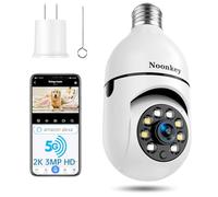 Noonkey 2K/3MP Light Bulb Security Camera, 5G& 2.4GHz WiFi Alexa E27 360° Light Socket Camera for Outdoor, Wireless WiFi Home IP Camera with Motion Tracking Alarm, Color Night Vision,Two-Way Talk.