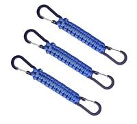 Noopel Paracord Keychain with Carabiner Clips 3 Pack, Paracord Keyring Clip with D Ring Hanger for Camping, Hiking, Fishing, Or as A Key Organiser for Men (Blue)