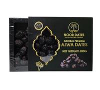Noor Dates Premium Quality Ajwa Dates - 500g Soft Dry Medium Sized Dates - Meaty Chewy Texture, Originated from Medina, Nutrient Rich Dates Beneficial for Cardiovascular, Bones, & Immune