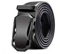 Noor Zala Adjustable Genuine Leather Automatic Buckle Belt, Durable Unisex Fashion Trousers Belt for Students, Professionals, and Golf with Knit Web Woven Design