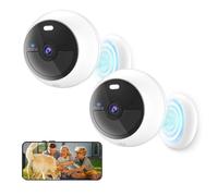 Noorio Security Cameras Wireless Outdoor Magnetic, 2Pack Easy Install Battery Powered Wireless Cameras for Home Security, 1080P AI Motion Detection, Free Local Storage, No Monthly Fee