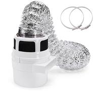 NOORNY Upgraded 3 in1 Indoor Dryer Vent Kit Lint Catcher Bucket Box for Electric Clothes Dryer with 4 Inch 5 Feet Silver Duct