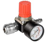 Noosverl 1/4 Inch Pressure Regulator Compressed Air, EU Standard 4 Holes Pressure Regulator Switch Compressor Control Valve with Pressure Gauge for Air Compressor