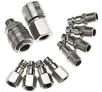 Noosverl 10 pcs Air Line Couplings Euro Airline Hose Compressor Fitting 1/4 "BSP Compressed Air line Connectors and Plug Kit Couplings Connector Male Female