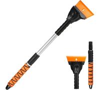 Noosverl 2-in-1 Ice Scraper for Car, Extendable Snow Scraper with Scratch-Free Soft TPU Blade & Shark Teeth, Aviation Aluminum Pole for Car Windscreen/Windows Ice & Snow Removal