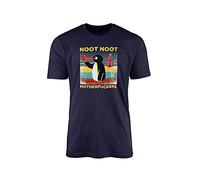 Noot Noot Motherf*****s T-Shirt - Funny TV Themed Penguin Quote Swearing Novelty Tee Top Design 100% Combed Cotton High Density Extreme Comfort (Navy, S)