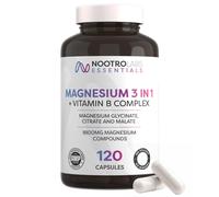 Nootro Essentials Magnesium 3-in-1 Capsules, High Strength Magnesium Supplement with Glycinate, Malate and Citrate for Sleep, Muscle & Digestive Supp