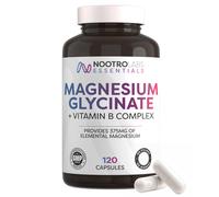 Nootro Essentials Magnesium Glycinate Capsules with Vitamin B Complex for Sleep, Calm & Muscle Support (60 Servings - 2 Capsules Daily)