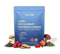 Nootropics Mushroom Gummies for Brain Health, Nootropic Brain Focus Mushroom Gummies with L-Theanine, Lion's Mane, Rhodiola, Nootropic Brain Supplement for Focus, Energy, Memory