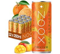NOOX Revive Nootropic Drink - Orange & Mango - Sugar Free Energy Drink with Natural Caffeine, Ginseng & L-Tyrosine - Healthy Focus Drink - 250ml x 12 Cans