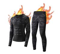 NOOYME Men's Thermal Underwear, Winter Long Johns for Men Thermal Quick Dry Base Layers Men Thermal Underwear Anti-Bacterial Hygroscopic Compression Mens Thermals Top And Bottoms for Run Ski Workout