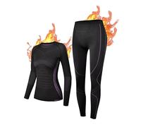 NOOYME Thermal Underwear Womens, Anti-Bacterial Ski Base Layers Women, Breathable Thermal Base Layer, Wicking Long Johns Base Layer Womens Quick Dry Winter Ladies Thermal Underwear for Sport Yoga Run