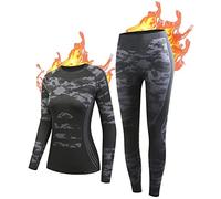 NOOYME Thermal Underwear Womens, Anti-Bacterial Ski Base Layers Women, Breathable Thermal Base Layer, Wicking Long Johns Base Layer Womens Quick Dry Winter Ladies Thermal Underwear for Sport Yoga Run