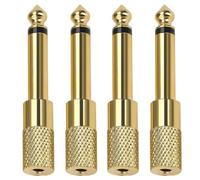 NOOYNOEO Audio Jack headphone jack adapter,Female 1/8 inch Aux Plug Converter Audio Stereo Adaptor for Keyboard Digital Piano Amplifier Earphone 4 Pack 6.35mm Male 1/4 inch to 3.5mm (Gold)