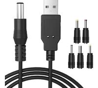 NOOYNOEO USB to DC Cable,5V Multi-function 1M USB Power Cable with 5.5x2.5mm,4.0x1.7mm, 3.5x1.35mm, 3.0x1.0mm,2.5x0.7mm Connectors for Laptops, Router, Bluetooth Speakers