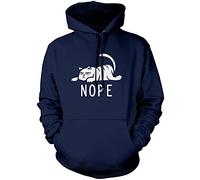 Nope Cat - Unisex Hoodie - Pet Lazy Sloth 9-11 Years Navy