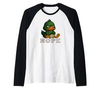 Nope, Funny Duck with Character, for Women Men Novelty Raglan Baseball Tee