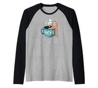 Nope I Haven't Seen The Motivation Sloth in A Coffee Mug Raglan Baseball Tee