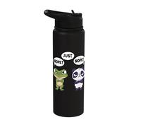 Nope Just Nope - Funny No Statement Frog and Panda Stainless Steel Insulated Water Bottle