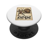 Nope Knight Fighting Giant Snail Funny Medieval History Meme PopSockets Adhesive PopGrip